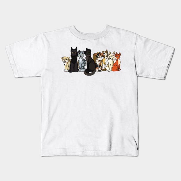 First Burn Cats Kids T-Shirt by ceolsonart